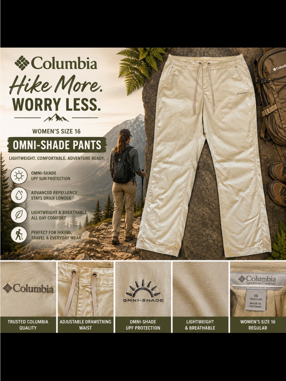 Columbia Women's Omni-Shade Pants - Light Beige